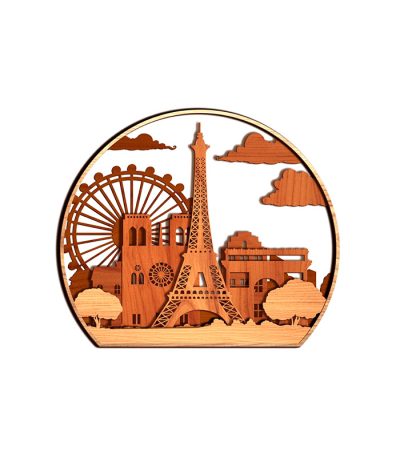 فایل برش لیزری سه‌بعدی طرح پاریس