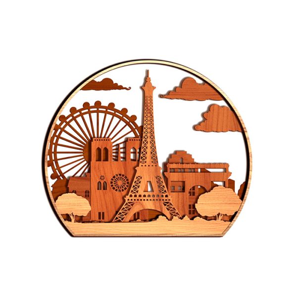 فایل برش لیزری سه‌بعدی طرح پاریس