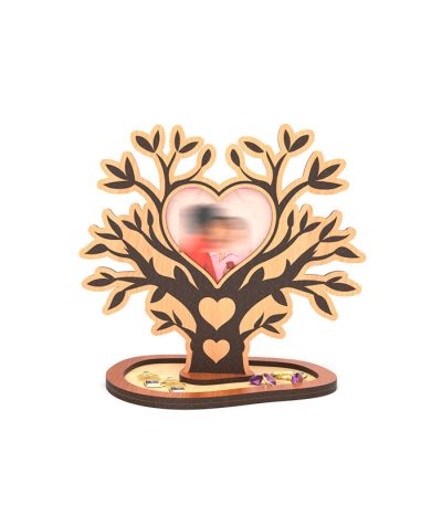 فایل برش لیزری قاب عکس درختی و استند گوشواره