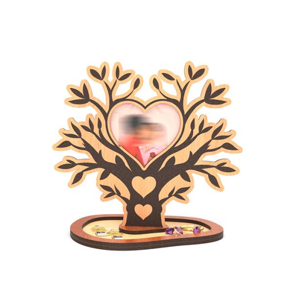 فایل برش لیزری قاب عکس درختی و استند گوشواره