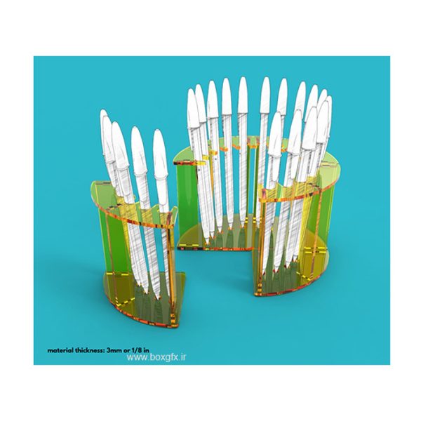 فایل برش لیزری پایه نگهدارنده مداد و قلم