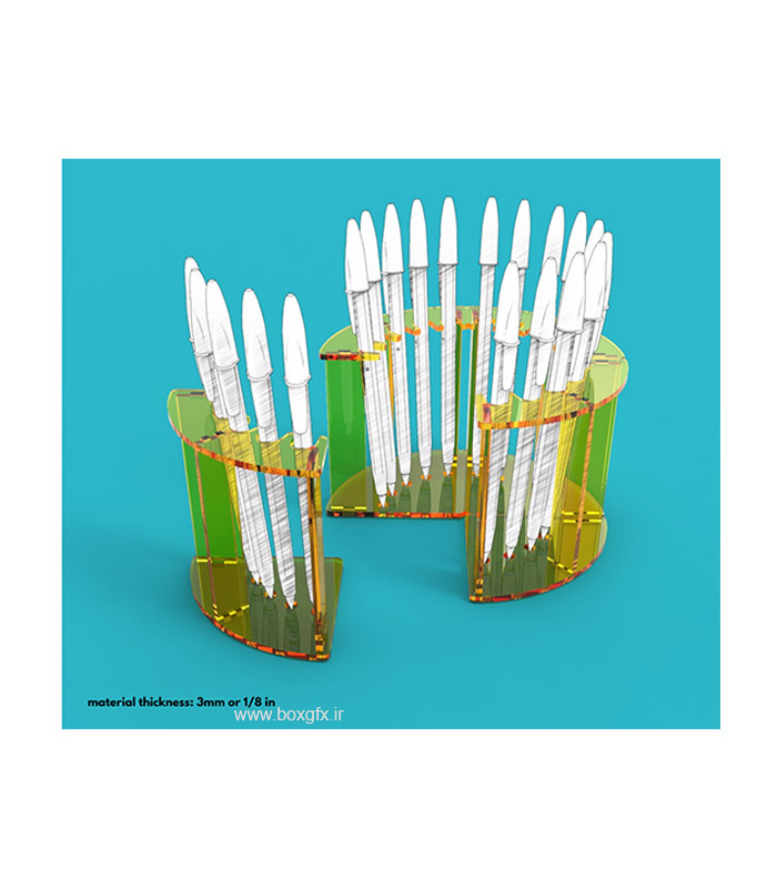 فایل برش لیزری پایه نگهدارنده مداد و قلم