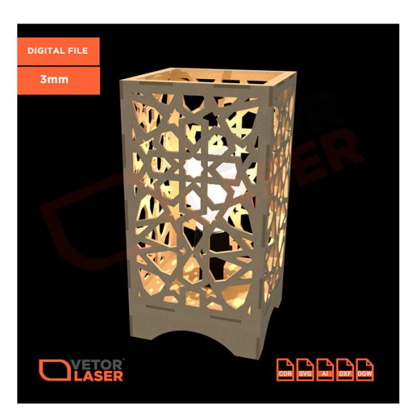 فایل برش لیزری آباژور مدرن چوبی