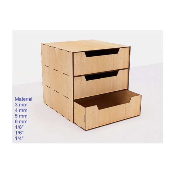 فایل برش لیزری جعبه نظم‌دهنده چندطبقه | مناسب MDF با ضخامت‌های مختلف