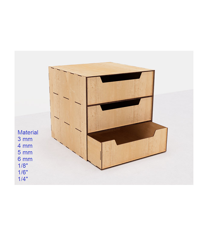 فایل برش لیزری جعبه نظم‌دهنده چندطبقه | مناسب MDF با ضخامت‌های مختلف